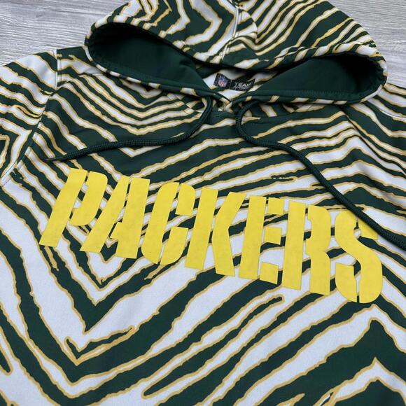 Other - Green Bay Packers Hoodie Adult Sm/Med Green Yellow White Zubas Tiger Stripes